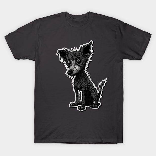 Playful Gothic Frankenweenie Dog Style Artwork 1 - BobiUshoi T-Shirt by EartStore